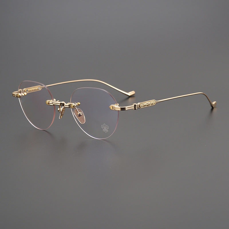 CHH Chrome Hearts Glasses Frameless Pure Titanium Glasses Frame Personalized Business