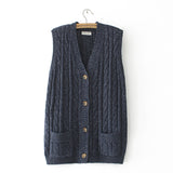 Women Vest plus Size Female Autumn and Winter Loose V-neck Knitted