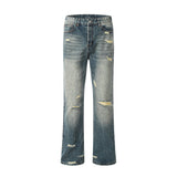 Men Jeans Hole Gradient Button