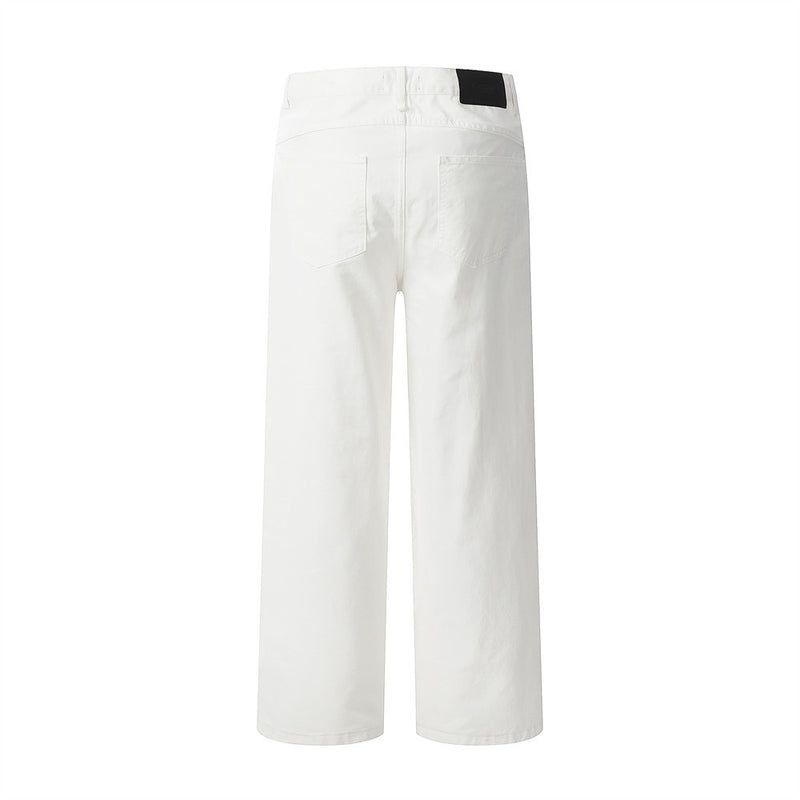 Men Jeans Solid Color Trendy Loose