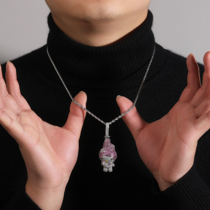 Jewelry Melody Cartoon Necklace Women's ins Diamond Pendant My Melody Spectrum St. Valentine's