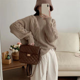 Women Pullover Sweater Retro Gentle Temperament Knitted Thickening
