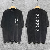 Purple Brand Distressed T Shirts Short Sleeve