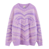 Women Sweater Japanese Fresh Sweet Wind Gradient Color Knitted Sweater