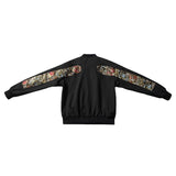 Mens Vintage Jackets Hong Kong Style Dragon Pattern Splicing Baseball Jacket