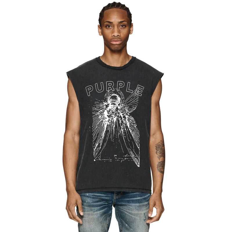 Purple Brand Distressed Tank T Shirts Distressed Sleeveless T-shirt Vest