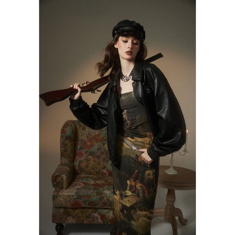 Unisex Pu Jacket Locomotive Style PU Leather Clothing Loose