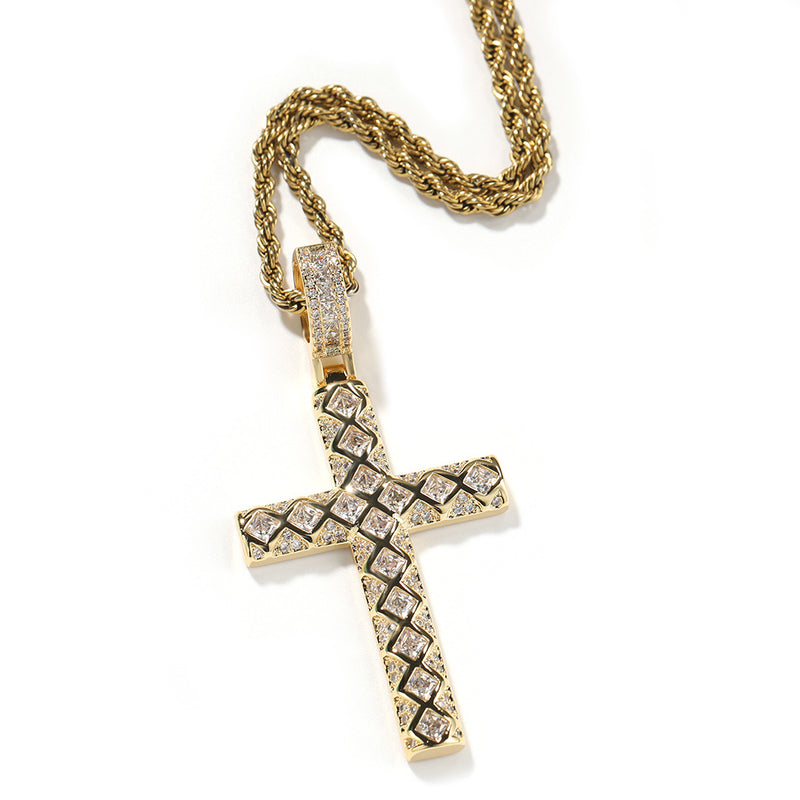 Jewelry Hip Hop Fashion Versatile Cross Pendant with Diamonds Crosses St. Valentine's Spectrum