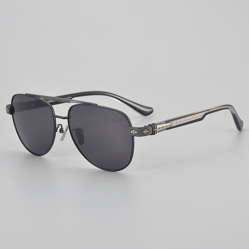 Chrome Hearts Sunglasses Simple Light Titanium Double Beam Retro Sunglasses