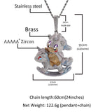 Jewelry Hip Hop Necklace Copper Zircon Spectrum St. Valentine's Angel Pieces