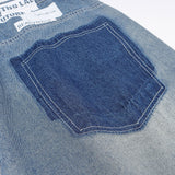 Men Jeans Hole & Patch Personality Stitching Loose