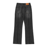Men Jeans Washed Vintage Washed Stitching Loose