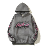 HS Hoodie Distressed Hand Painted Graffiti Velvet Padded Loose