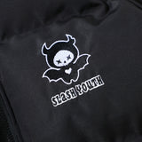 Men Cotton Mixed Jacket Coat Little Devil Hooded Cotton Jacket Male Winter Loose Cotton Jacket Coat