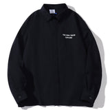 Men Long Sleeved T Shirt Letter Printed Long Sleeve Shirt Men's Spring and Autumn Leisure Loose Outer Shirt
