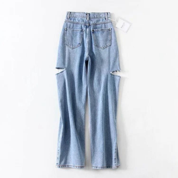 Women Jeans Loose Hole Personality Design