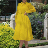 Women Dress Autumn Winter Sexy Lace See-through Dress