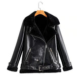 Women Cotton Coat Imitation Lamb Wool Warm Leather Coat