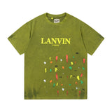 Gallery Dept T-Shirt Hand Painted Splash Ink Letter Short Sleeve T-Shirt