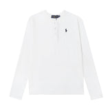 Ralph Lauren Coat LF Home Ralph Lauren Embroidered Small Label Henley Shirt Button Top Long Sleeve Casual