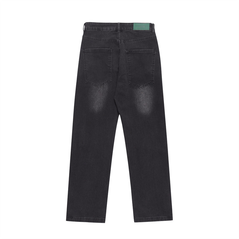 Men Jeans Loose Zip Split Casual