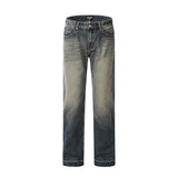 Men Jeans Retro Contrast Color Loose