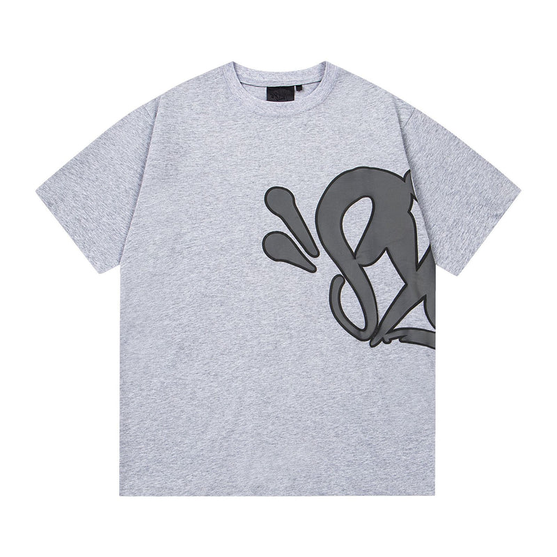 Synaworld T Shirts central cee Short Sleeve Classic Letter Print Loose Casual T-Shirt