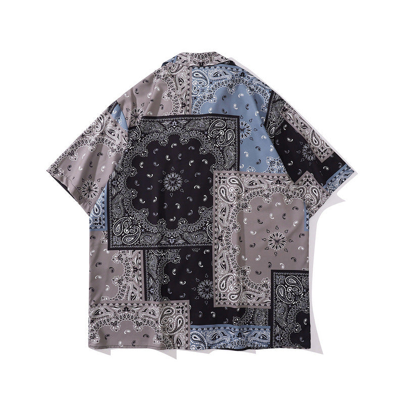 Short Sleeve Shirt West Coast Paisley Loose Casual