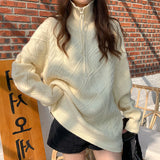 Women Pullover Sweater Rhombus Loose Sweater