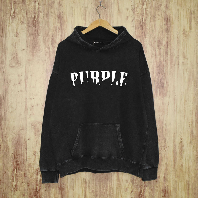 Purple Brand Distressed Hoodie Fashion Old Loose Hooded Sweater