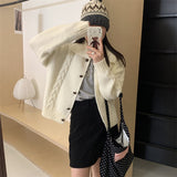 Women Knitted Cardigan College Style Loose Short