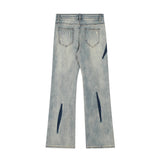 Men Jeans Irregular Stitching Loose Hole