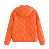 Women Cotton Coat Winter Diamond Lattice Cotton Jacket