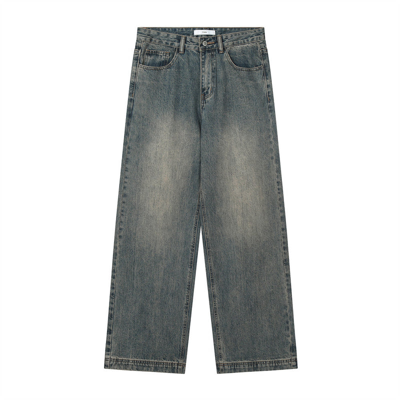 Men Jeans Loose Retro Old