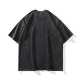 Men T-Shirt Solid Color Dark Wash Short-Sleeved T-shirt for Men and Women