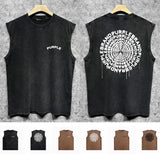 Purple Brand Distressed Tank T Shirts Distressed Sleeveless T-shirt Vest