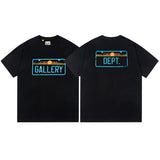 Gallery Dept T-Shirt Letter Pattern Washed Old Short Sleeve T-Shirt