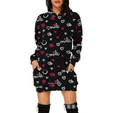 Valentine's Day Dress Hooded Long Sleeve Printed Skirt