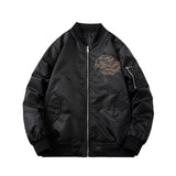 Men Vintage Jackets Guochao Vintage Dragon Embroidered Jacket Flight Suit Baseball Suit