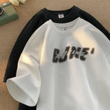 Men T Shirt Suede Summer Loose Casual