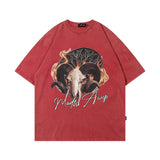 Men T-Shirt Retro Gradient Printing Loose All-Match