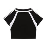 Men T-Shirt College Style Lapel Short Women's