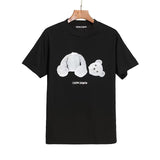 Palm Angle T Shirts Teddy Bear Printed Loose Couple