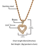 Jewelry T-Square Love Pendant Personality Trend Retro Copper Zircon St. Valentine's Spectrum Angel Pieces