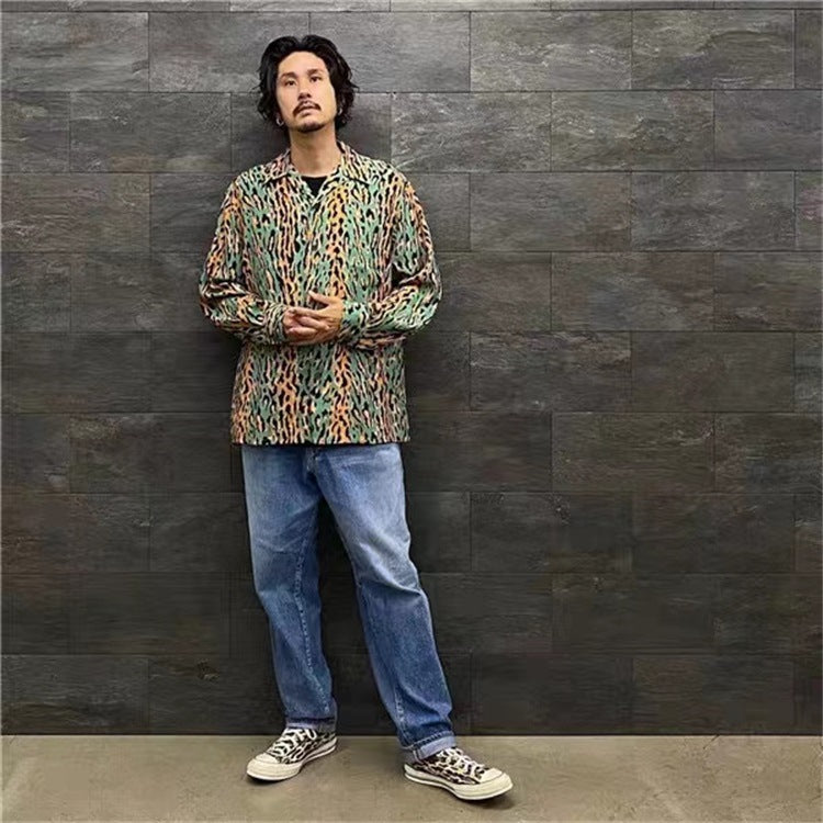 GUILTYPARTIES TIGER Shirts 22AW LEOPARD OPEN Long Sleeve Shirt