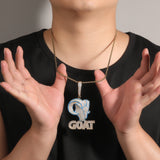 Jewelry Goat Animal Design Hip Hop Necklace Copper with Zircon Spectrum Animal