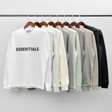 Fog Fear of God Essentials T Shirt Double Line Long Sleeve Letter Drop Shoulder Bottoming T-shirt