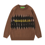 Men Sweater Crew Neck Inner Sweater Abstract Inkjet Printing