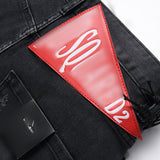 DSQ2 Short Jeans Ripped Patch Slim-fit Stretch Denim Shorts