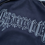 Men Fleece Lined Hoodie Cardigan Sweater Men's Winter Loose Color Contrast Patchwork Embroidered Letters
